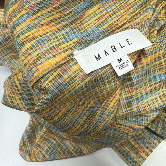 Mable Sunshine Season Cutout Dress Long Sleeve Button Front Mini Size Medium - Picture 6 of 15